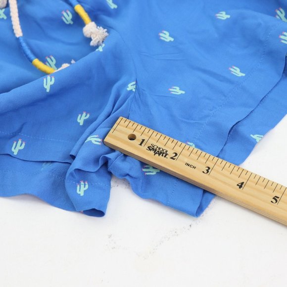 Jenni Plus Size Blue Cactus Light Weight Printed Pajama Shorts, Size Small - Picture 5 of 5